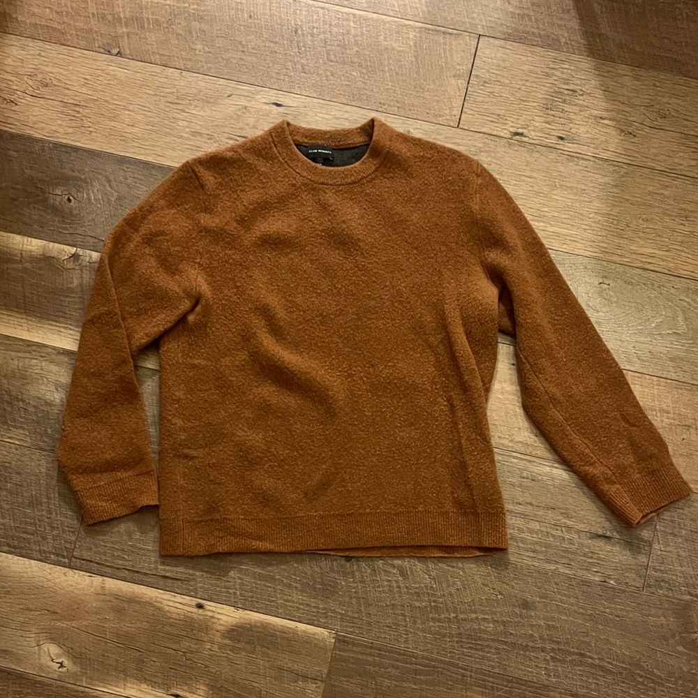 Club Monaco Textured Rust Crewneck Sweater